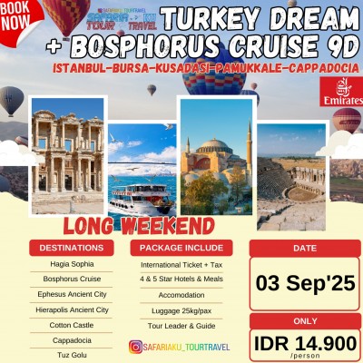 TURKEY DREAM BOSPHORUS CRUISE 9D LONG WEEKEND